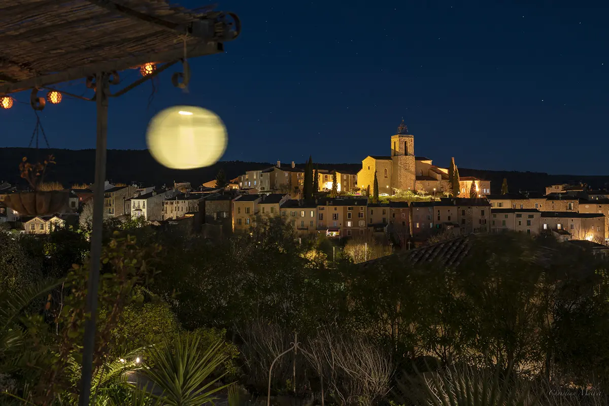 Beautiful night view of the village of Flayosc