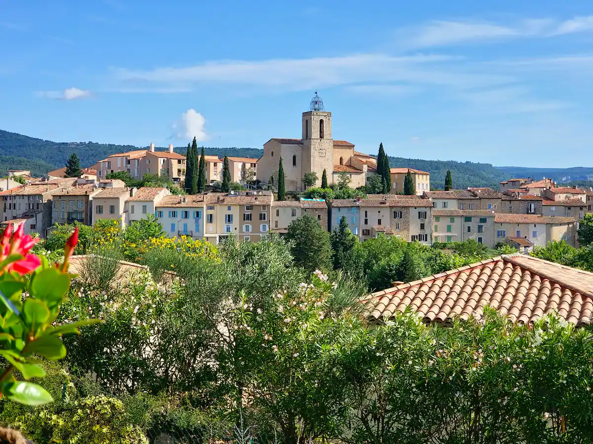Superb view from the studio over the village of Flayosc